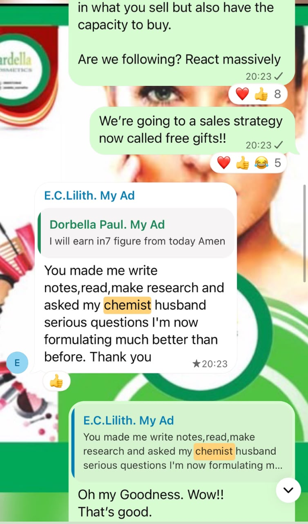 Student testimonial screenshot